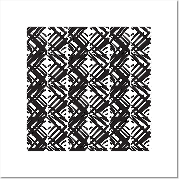 Monochrome Textured Pattern Wall Art by Patternos